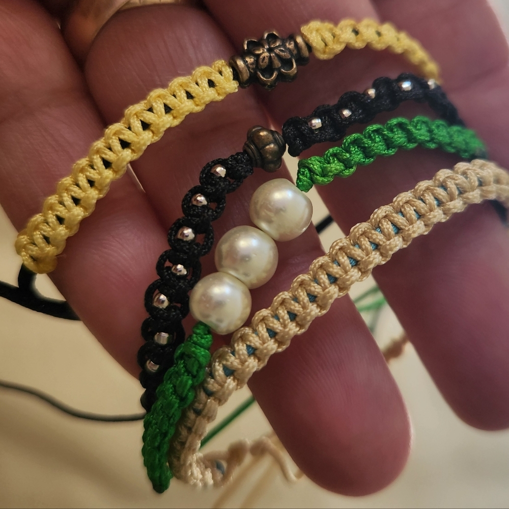 4 Pieces Elegant Multicolor Beaded Bracelet Set #06